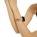 Apple Watch Band Smooth Natural Wood Steel Mix