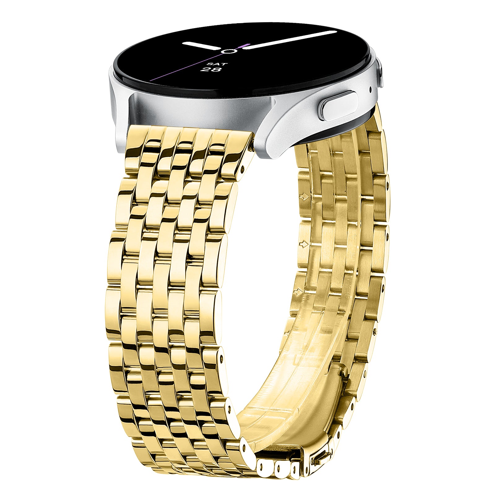 Classic Bands for Samsung Galaxy Watch 7/6/5/4 40mm Active 2 FE 40mm 44mm/Watch 6/4 Classic/5 Pro/3, 20mm Stainless Steel Metal for Samsung Watch Bands Women