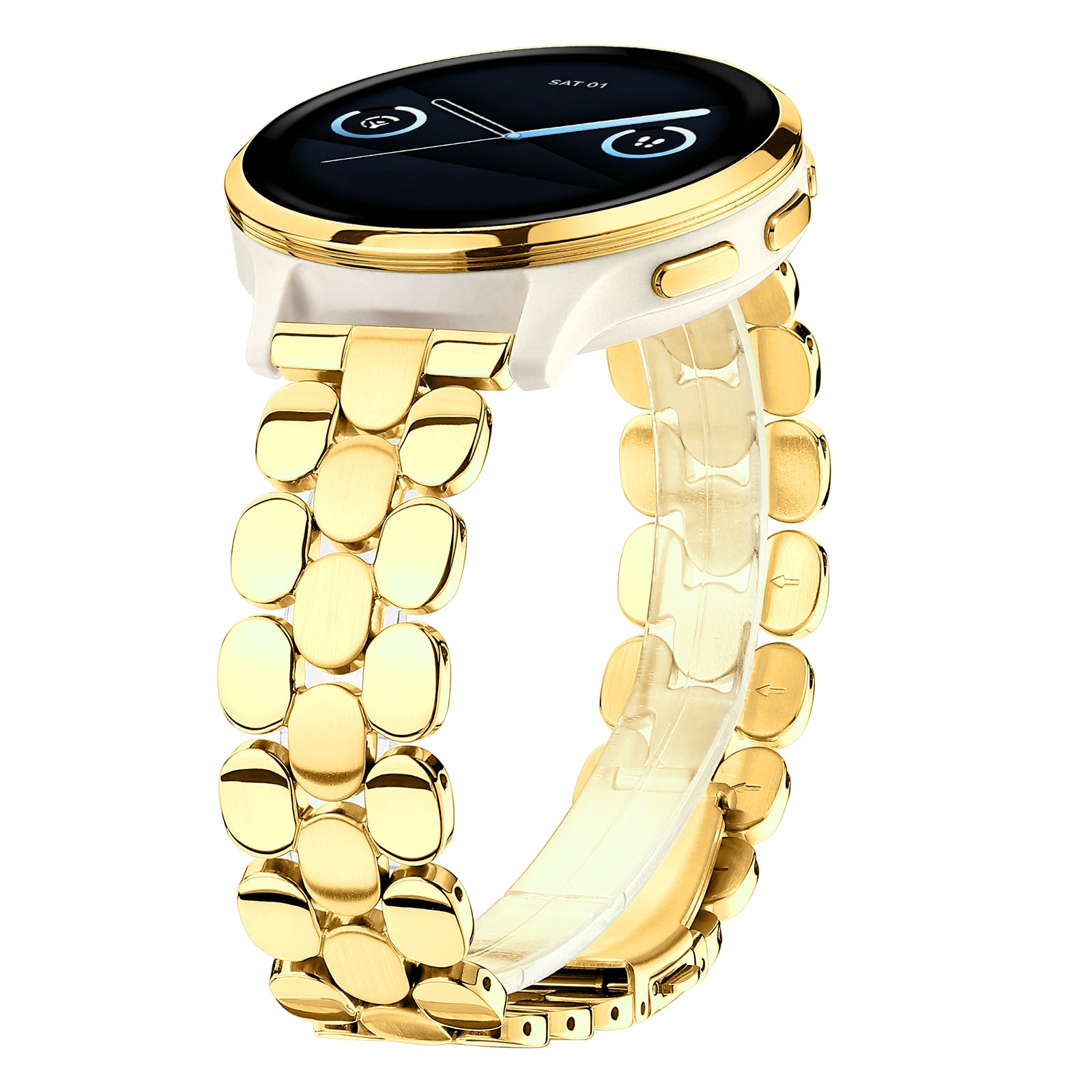 18mm Dressy Watch Bands for Garmin Venu 2s Venu 3s Venu 4 (41mm) Vivoactive 4s Vivoactive 3s Forerunner 255S / 255S Music Forerunner 265S, 18mm Stainless Steel Watch Bands for Garmin Watch for Women