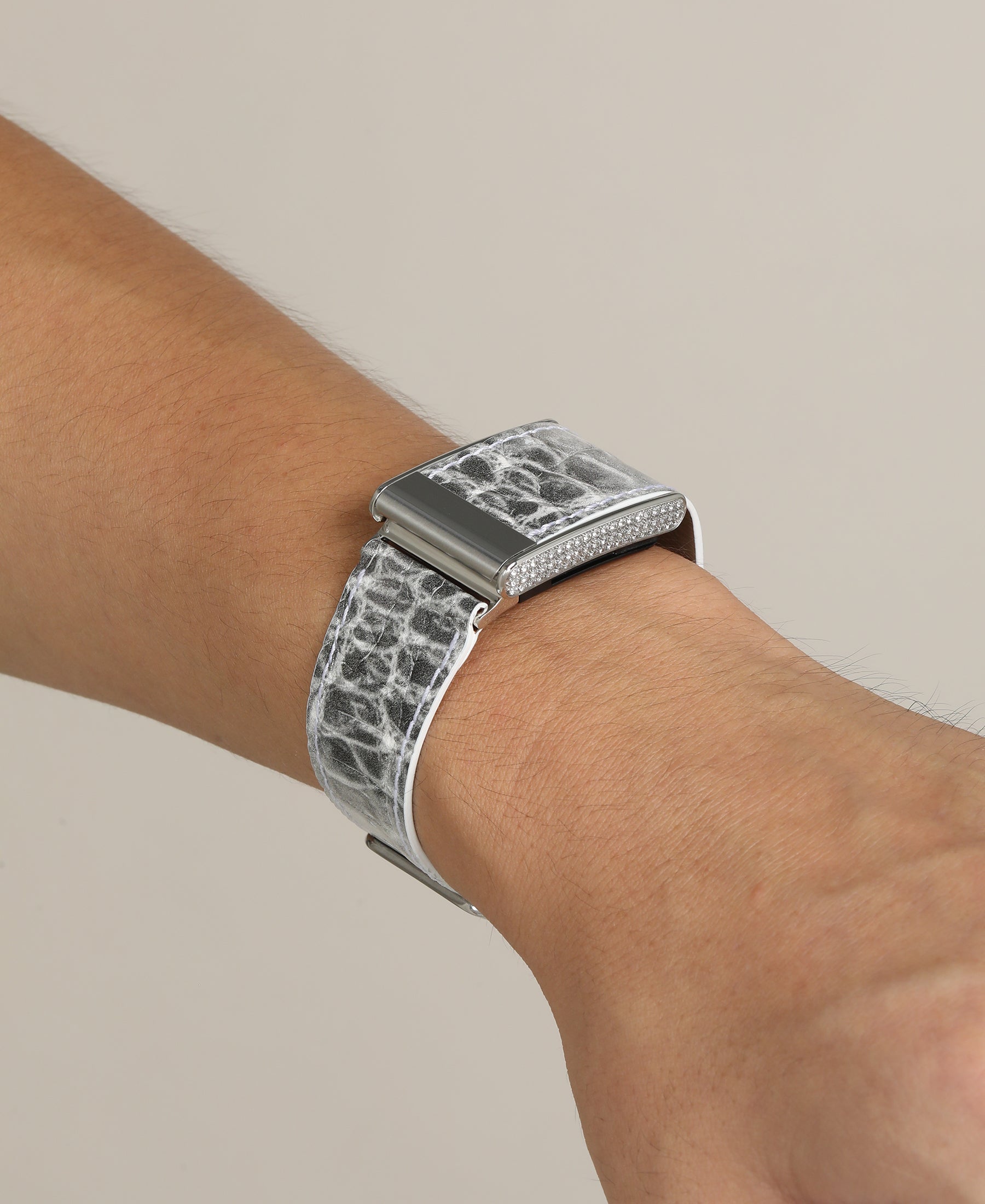 Himalaya Leather Band for Whoop (White/Grey)