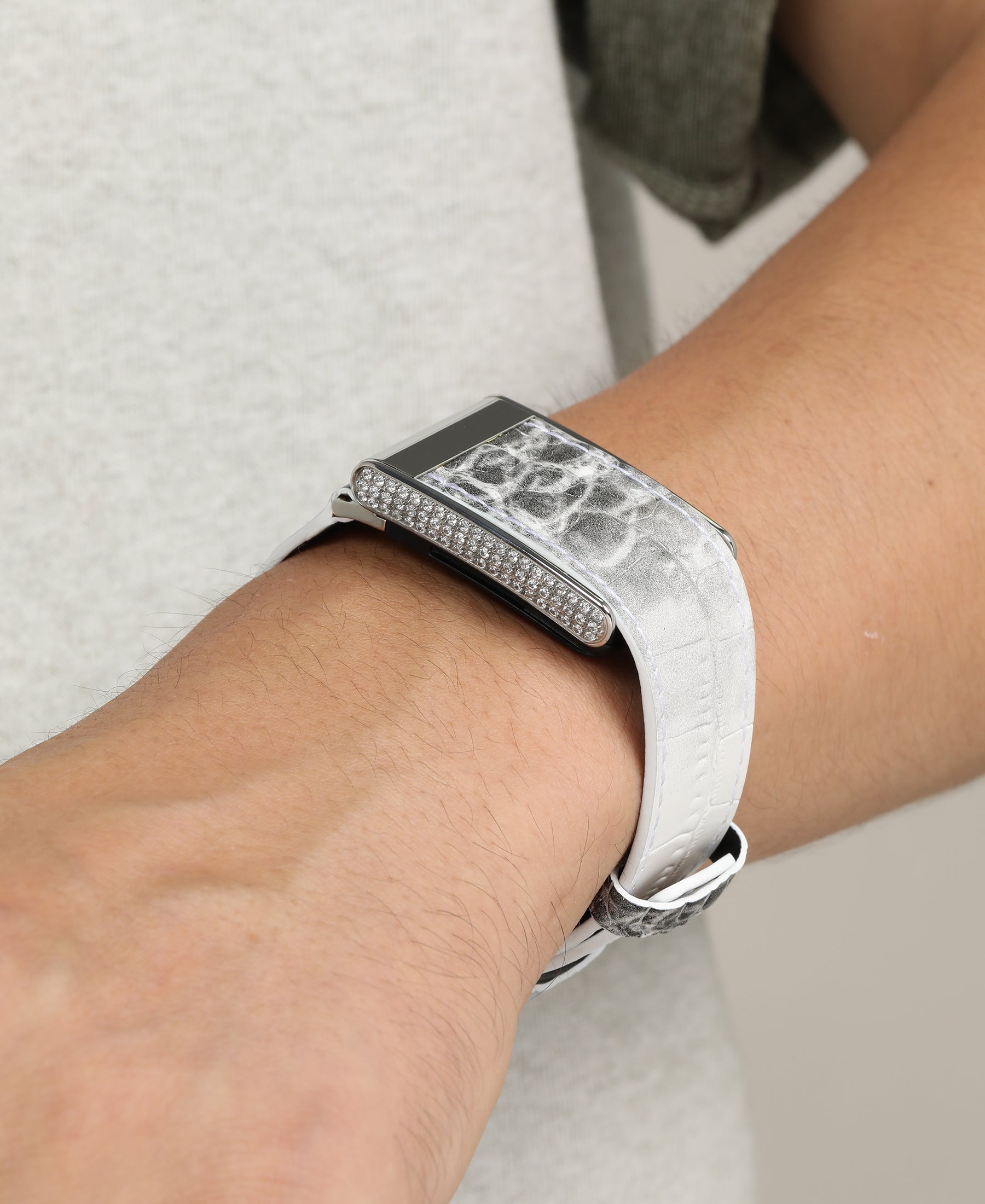 Himalaya Leather Band for Whoop (White/Grey)