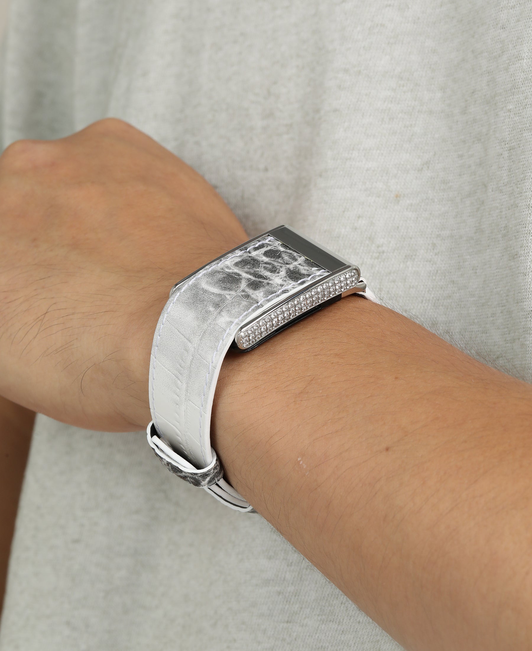 Himalaya Leather Band for Whoop (White/Grey)
