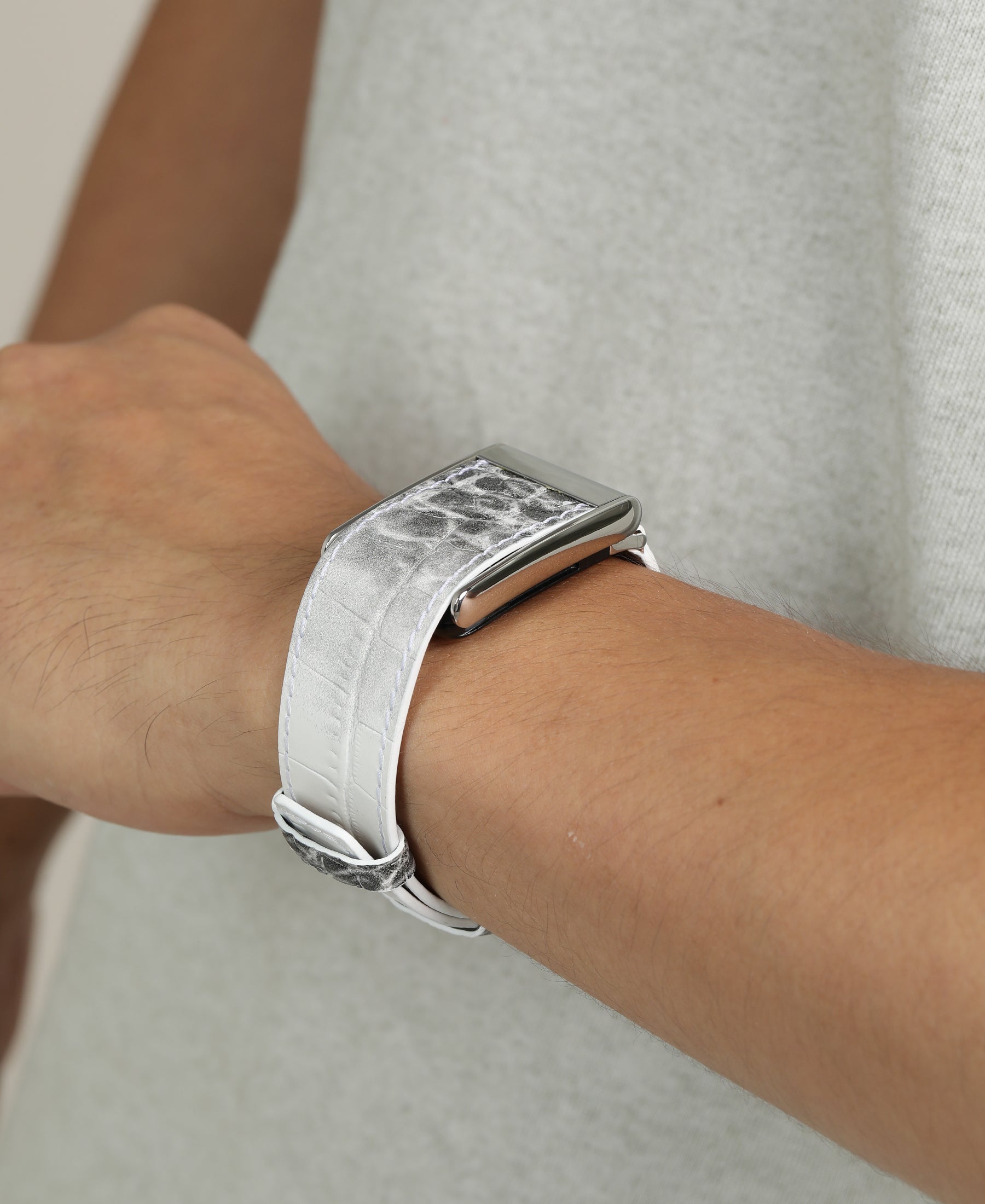 Himalaya Leather Band for Whoop (White/Grey)
