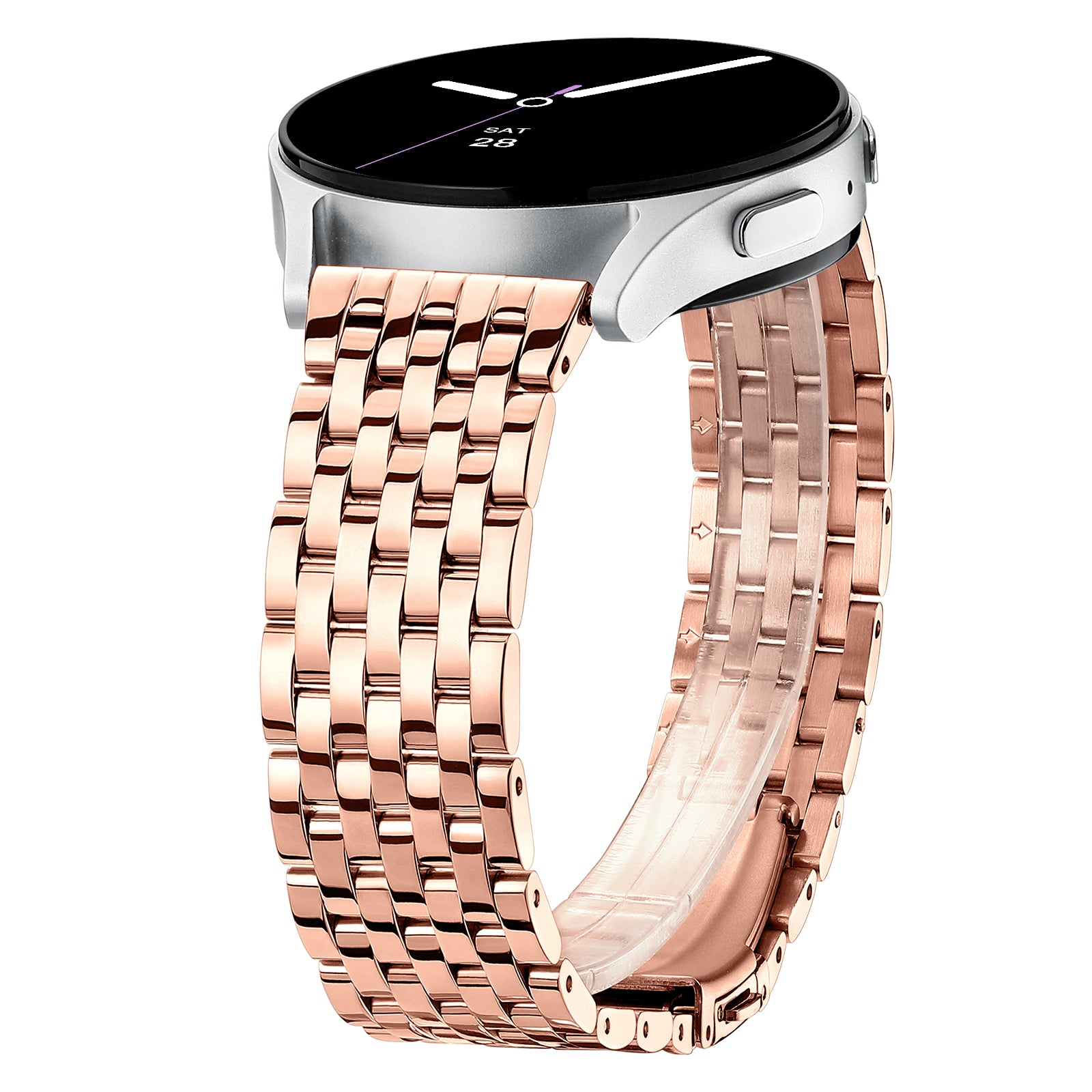 Classic Bands for Samsung Galaxy Watch 7/6/5/4 40mm Active 2 FE 40mm 44mm/Watch 6/4 Classic/5 Pro/3, 20mm Stainless Steel Metal for Samsung Watch Bands Women