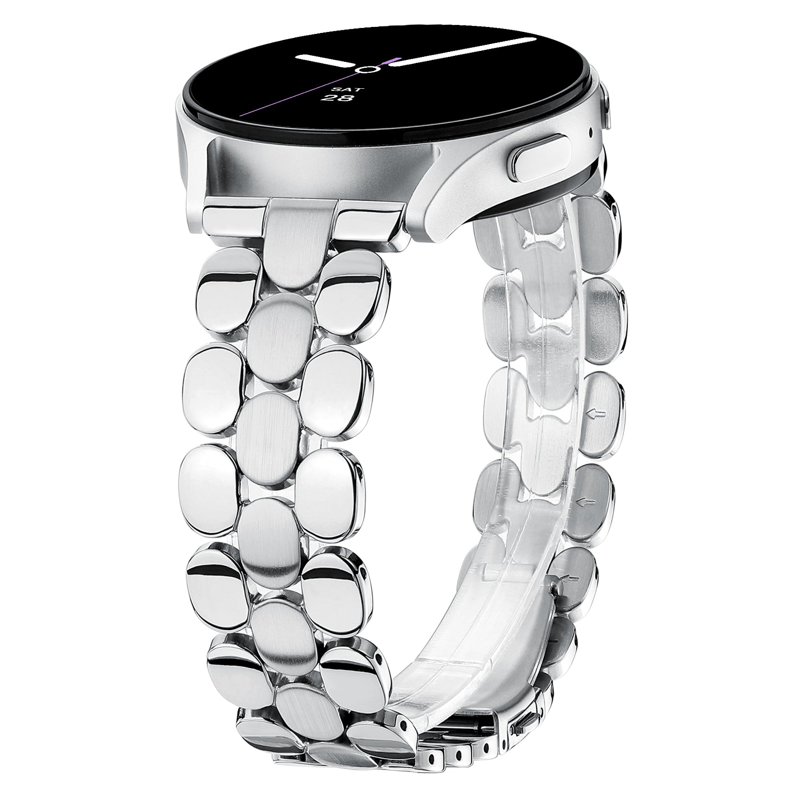 Designer Bands for Samsung Galaxy Watch 7/6/5/4 40mm 44mm Active 2 FE 40mm 44mm/Watch 6/4 Classic/5 Pro/3, 20mm Stainless Steel Metal for Samsung Watc