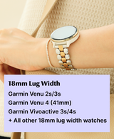 18mm Dressy Watch Bands for Garmin Venu 2s Venu 3s Venu 4 (41mm) Vivoactive 4s Vivoactive 3s Forerunner 255S / 255S Music Forerunner 265S, 18mm Stainless Steel Watch Bands for Garmin Watch for Women