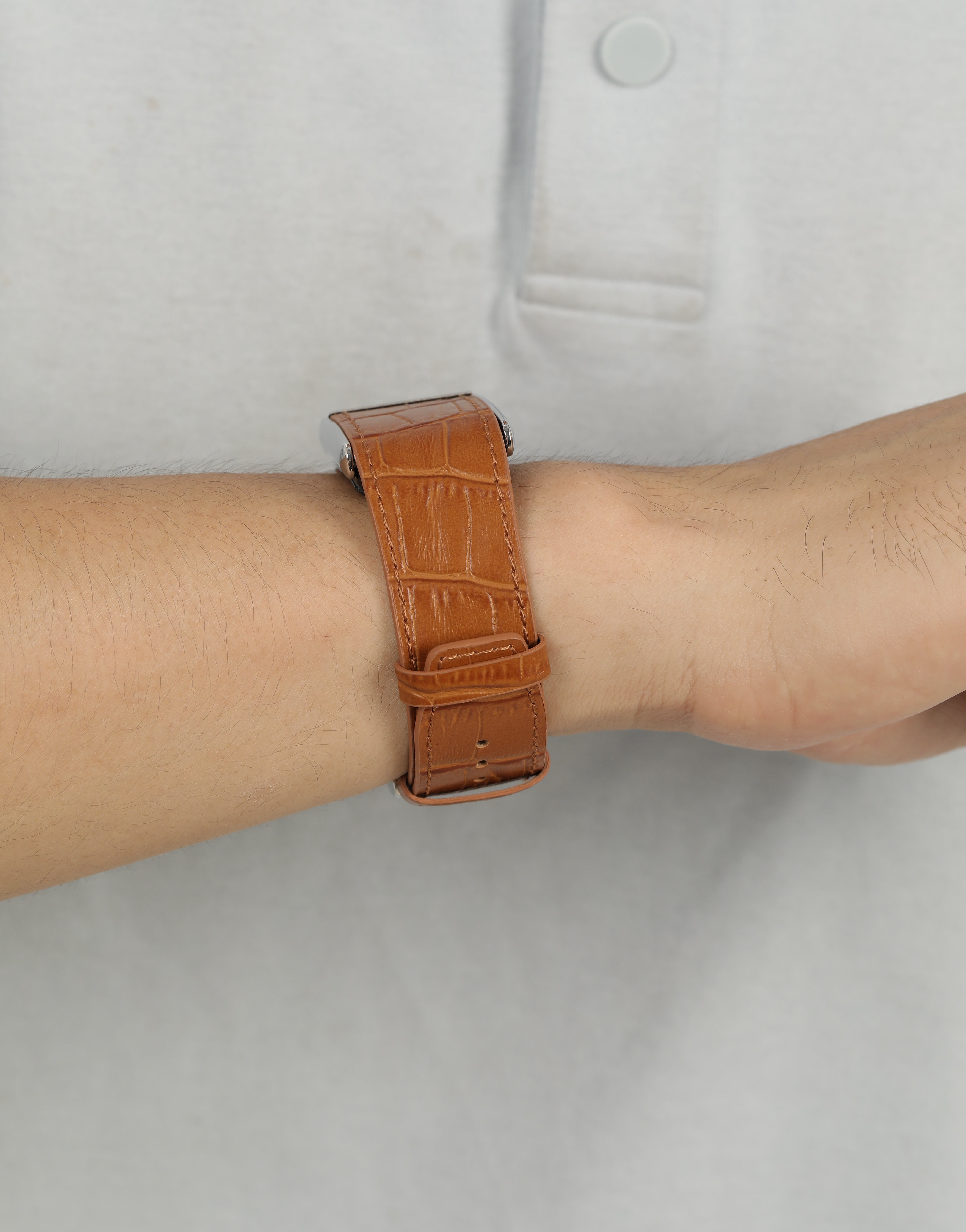 Genuine Italian Leather Straps for Whoop 5.0 5.0MG - Caramel Brown