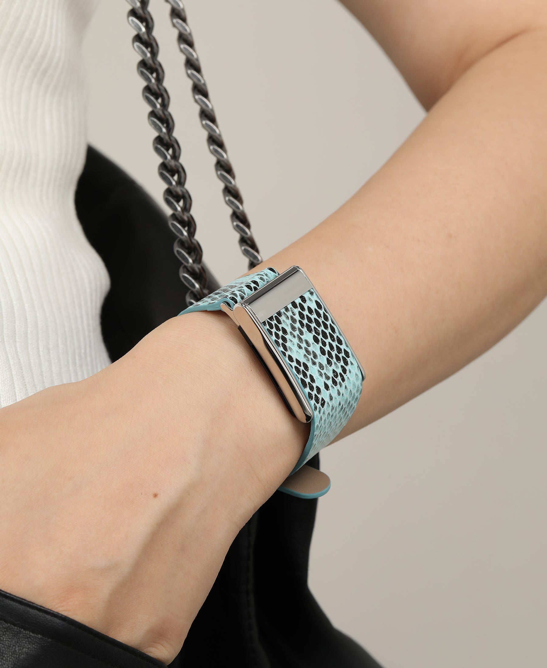 Python Print Genuine Leather Band for Whoop for Women