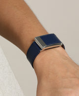 Midnight Blue Knit Decor Leather Band for Whoop