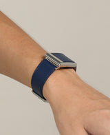 Midnight Blue Knit Decor Leather Band for Whoop