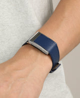 Midnight Blue Knit Decor Leather Band for Whoop