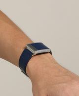 Midnight Blue Knit Decor Leather Band for Whoop