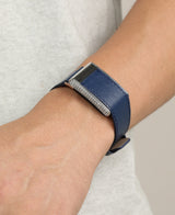 Midnight Blue Knit Decor Leather Band for Whoop