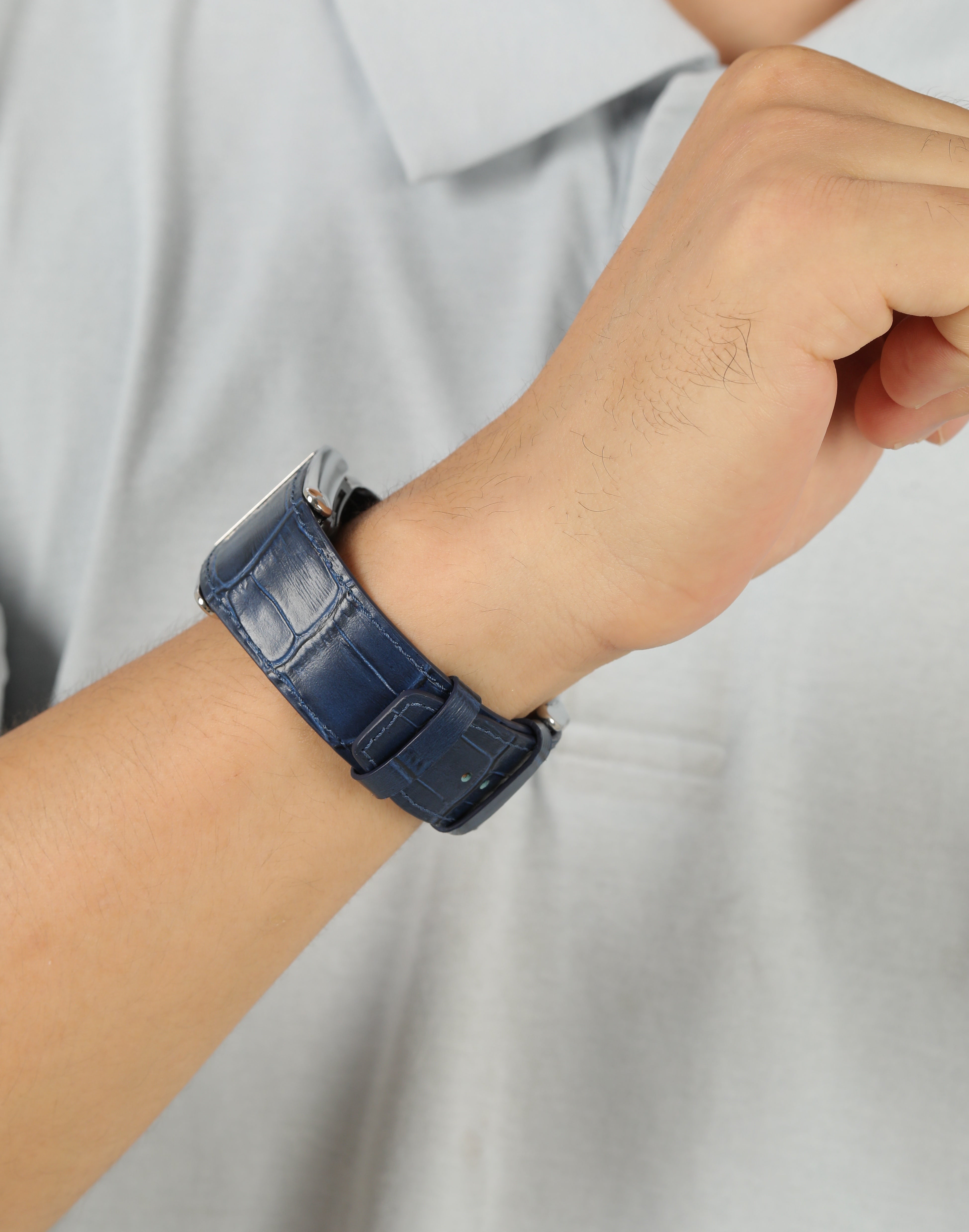 Midnight Blue Leather Strap for Whoop