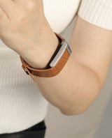 Light Coffee Genuine Leather Strap for Whoop with Diamond Buckle