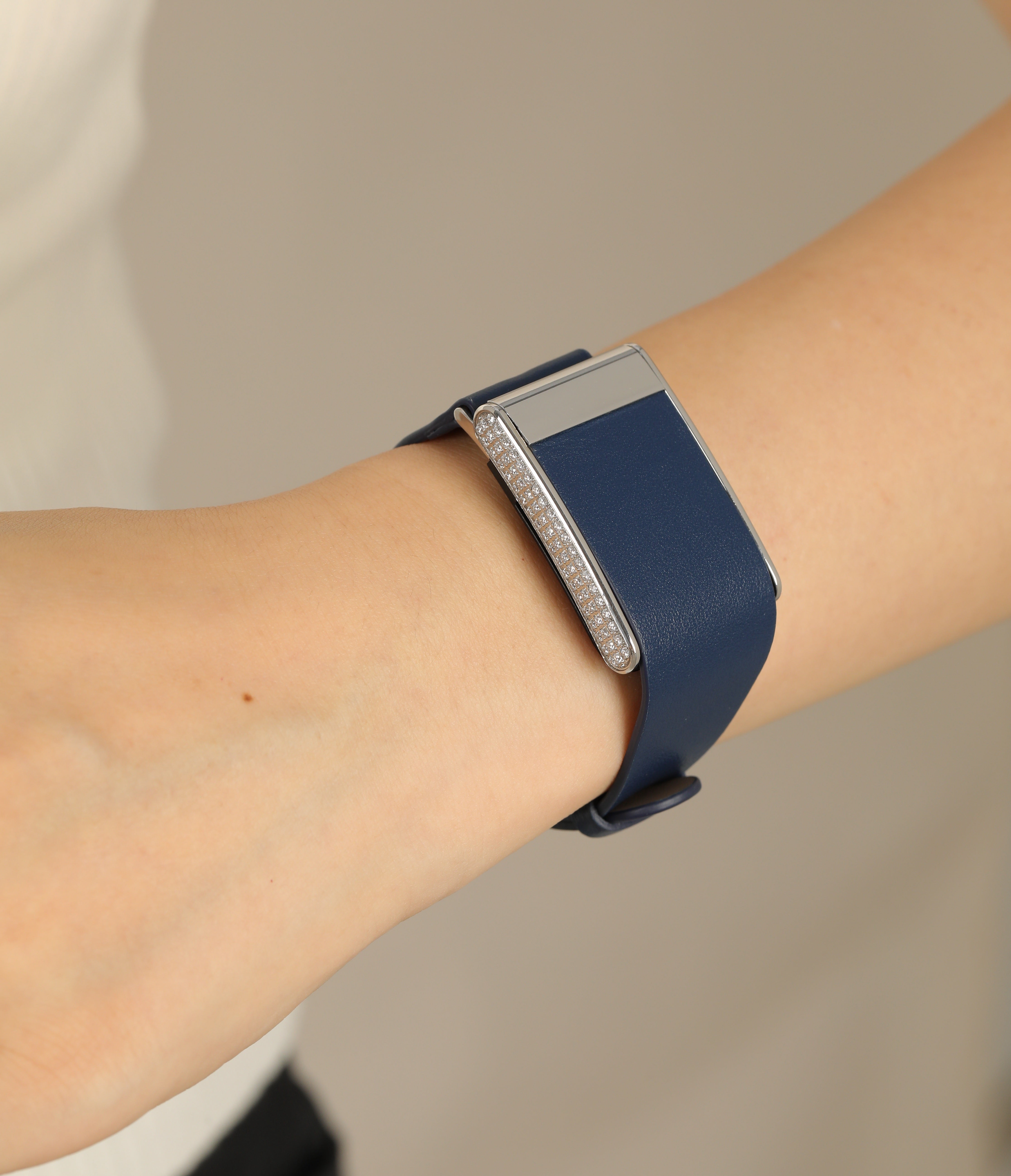 Thin Genuine Leather Strap for Whoop with Diamond Buckle